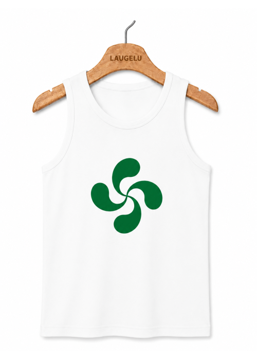 Camiseta Lauburu Verde Tirantes Blanca Hombre - Trajes Regionales - Camisas y Camisetas Regionales Hombre