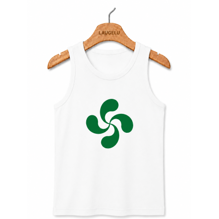 còpia de còpia de còpia de Camiseta Lauburu Circulo Cuadros Tirantes Blanca Infantil - Trajes Vascos
