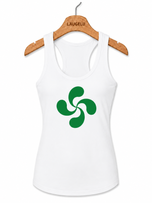 Camiseta Lauburu Verde Tirantes Blanca Mujer - Trajes Regionales - Camisas y Camisetas tradicionales mujer