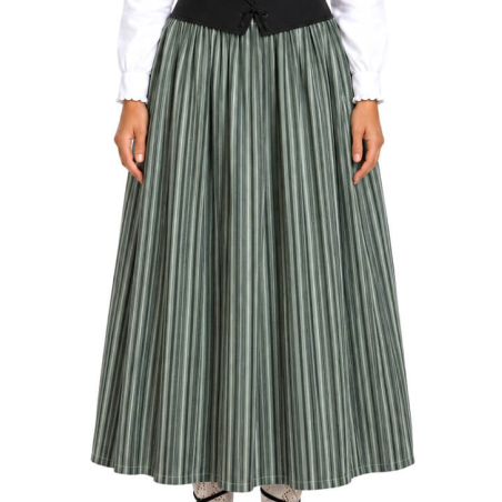 Falda Casera Rayas Verde Para Mujer - Trajes Regionales - Faldas Regionales, Enaguas y Pololos