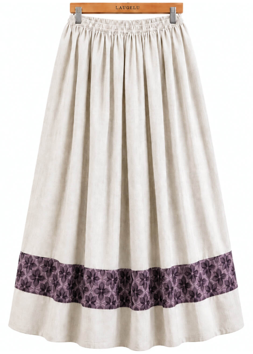 Falda Casera Gris Bies Trebol Morado Para Mujer - Trajes Regionales vascos