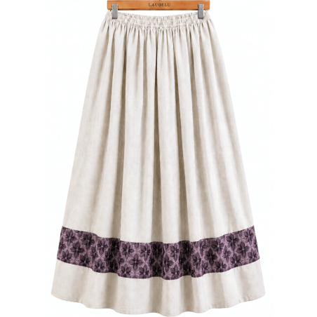 Falda Casera Gris Bies Trebol Morado Para Mujer - Trajes Regionales vascos