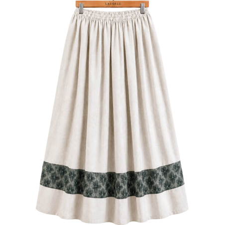 Falda Casera Gris Bies Trebol Verde Para Mujer - Trajes Regionales Vascos