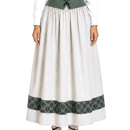 Falda Casera Gris Bies Trebol Verde Para Mujer - Trajes Regionales - Faldas Regionales, Enaguas y Pololos