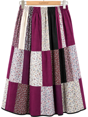 Falda aldeana Morada parches Mujer - Trajes Regionales vascos