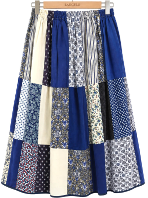 Falda aldeana azul parches Mujer - Trajes Regionales vascos