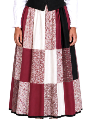 Falda aldeana granate parches Mujer - Trajes Regionales vascos