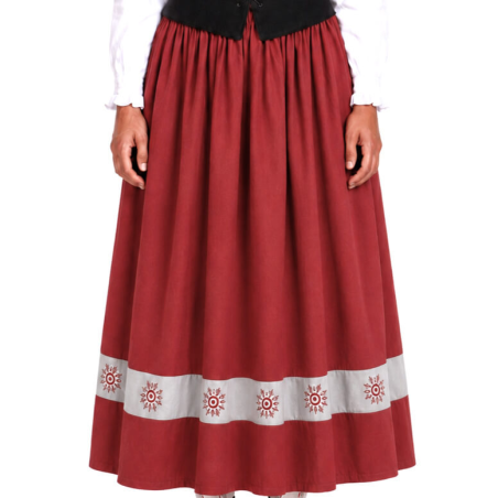 Falda Casera Granate Bies Gris Eguzkilore Para Mujer - Faldas Trajes Vascos Mujer