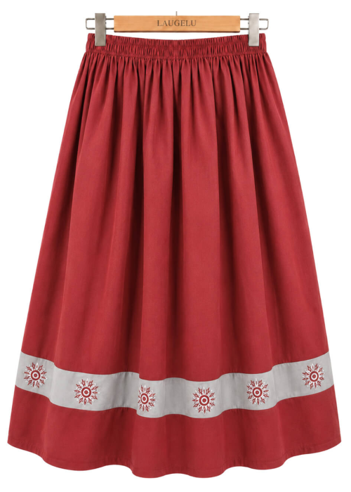 Falda aldeana Granate  Eguzkilore Mujer - Trajes regionales vascos
