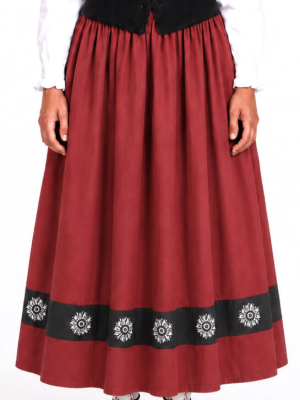 Falda aldeana Granate Eguzkilore Mujer - Trajes regionales vascos
