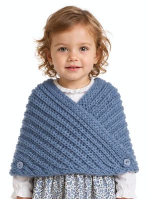 Toquilla Aldeana Bebe Azul Claro Boton - Trajes Regionales - Toquillas y Pañuelos regionales Bebe