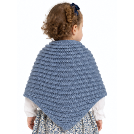 Toquilla Aldeana Bebe Azul Claro Boton - Trajes Regionales - Toquillas y Pañuelos regionales Bebe