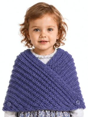 Toquilla Aldeana Bebe Azul Boton - Trajes Regionales - Toquillas y Pañuelos regionales Bebe