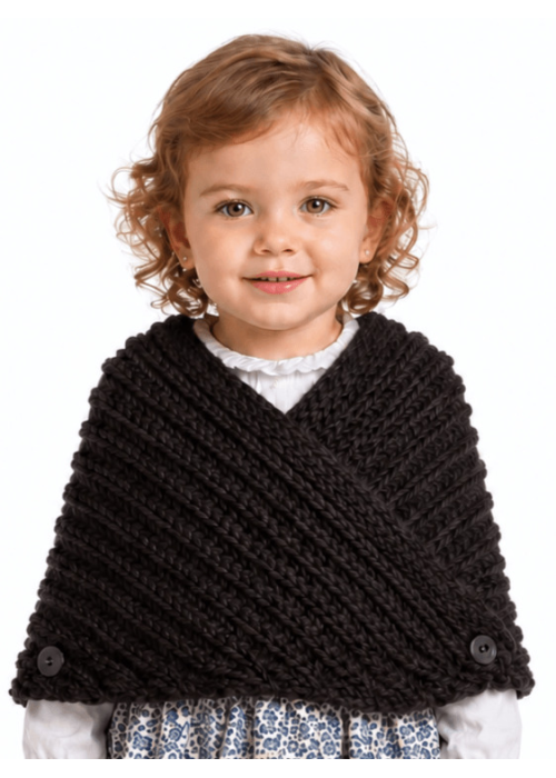 Toquilla Aldeana Bebe Negra Boton - Trajes Regionales - Toquillas y Pañuelos regionales Bebe