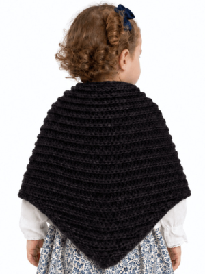 Toquilla Aldeana Bebe Negra Boton - Trajes Regionales - Toquillas y Pañuelos regionales Bebe