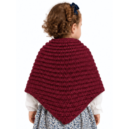 Toquilla Aldeana Bebe Granate Boton - Trajes Regionales - Toquillas y Pañuelos regionales Bebe