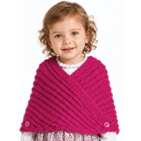 Toquilla Aldeana Bebe Rosa Fucsia Boton - Trajes Regionales - Toquillas y Pañuelos regionales Bebe
