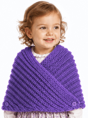 Toquilla Aldeana Bebe Morada Lila Boton - Trajes Regionales - Toquillas y Pañuelos regionales Bebe
