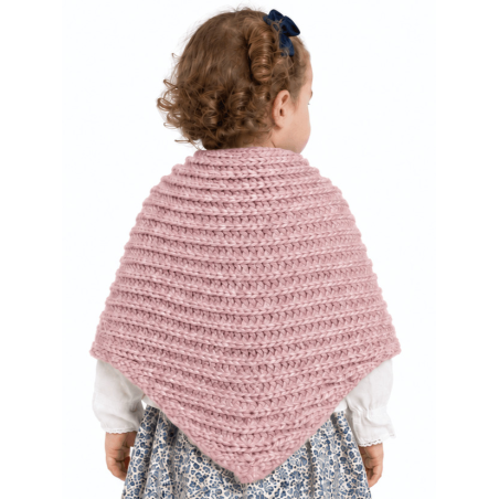 Toquilla Aldeana Bebe Rosa Salmon Boton - Trajes Regionales - Toquillas y Pañuelos regionales Bebe