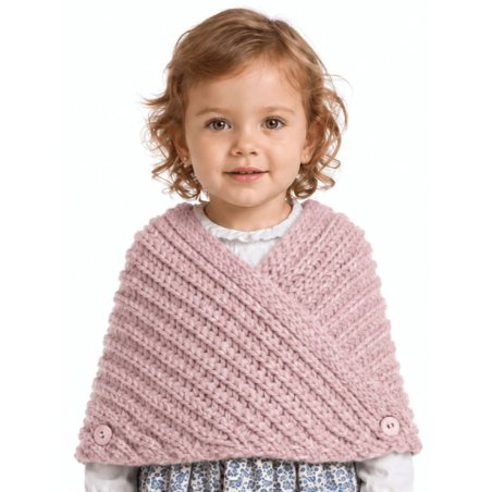 Toquilla Aldeana Bebe Rosa Salmon Boton - Trajes Regionales - Toquillas y Pañuelos regionales Bebe