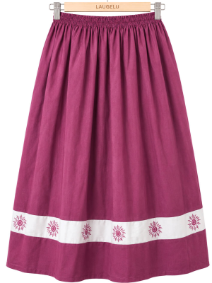 Falda Casera Burdeos Bies Gris Eguzkilore Para Mujer - Trajes regionales vascos