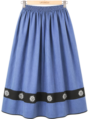 Falda Casera Azul Bies Negro Eguzkilore Mujer - Trajes regionales vascos