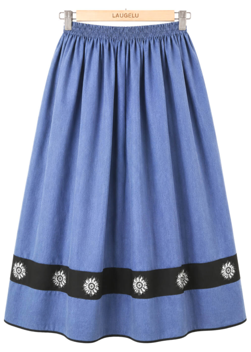 Faldilla Casolana Blau Biaix Vinculant Negre Eguzkilore
