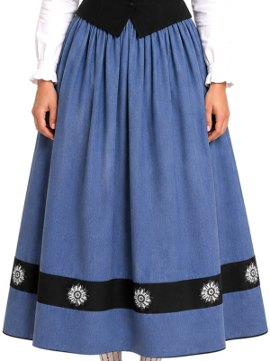 Falda Casera Azul Bies Negro Eguzkilore Mujer - Trajes regionales vascos