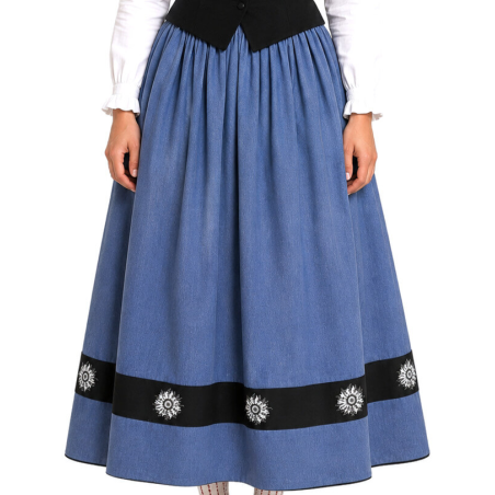 Faldilla Casolana Blau Biaix Vinculant Negre Eguzkilore