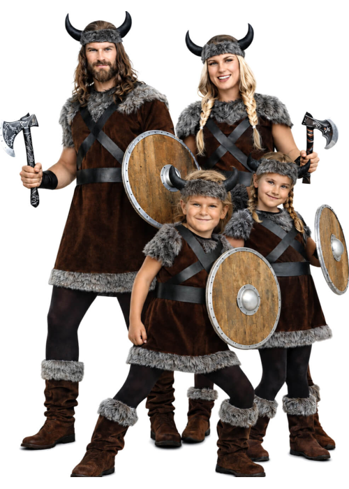 Disfraces de Vikingos Marrones en Familia o grupos