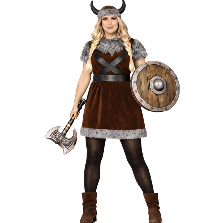Disfraz de Vikingo Marron mujer  - Disfraces de vikingas