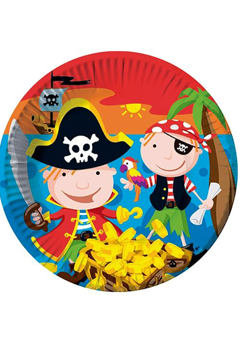 Comprar Platos de Pirata 18cm 6und - Fiestas de Cumpleaños de Piratas