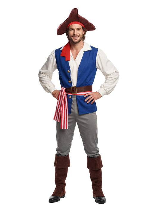 Disfraz De Pirata Del Caribe Azul - Disfraces Piratas y Corsarios