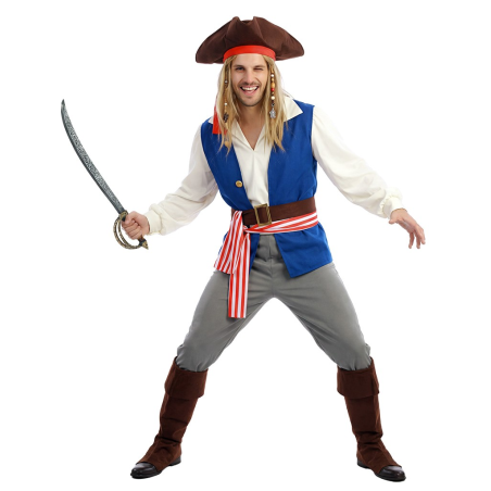 Disfraz De Pirata Del Caribe Azul - Disfraces Piratas y Corsarios