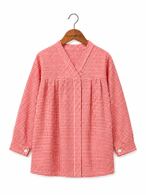 Blusón de Cuadros Rojo Infantil | Traje Regional Vasco