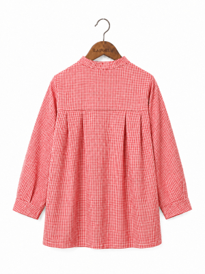 Bluson de Cuadros Rojo Adulto - Blusas Trajes Vascos hombre - TRAJES REGIONALES