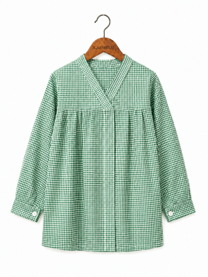 Blusón de Cuadros verde Infantil | Traje Regional Vasco