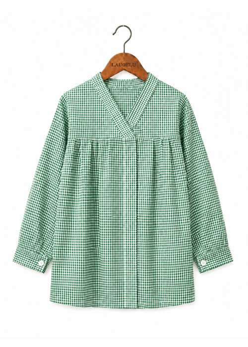 Blusón de Cuadros verde Infantil | Traje Regional Vasco