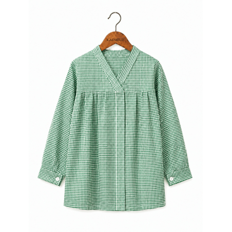 Blusón de Cuadros verde Infantil | Traje Regional Vasco