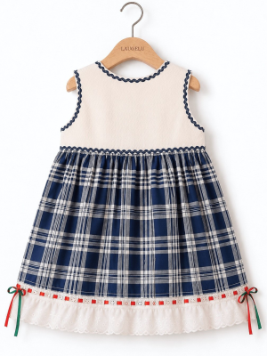 Vestido Arrantzale Eguzkilore Cuadros Tirantes Bebe - Euskal Jantziak - TRAJES REGIONALES