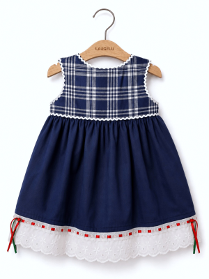 Vestido De Arrantzale Bebe Tirantes Mahon Cuadros - Trajes Vascos Bebe