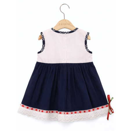 Vestido Arrantzale Blanco Y Mahon Tirantes Bebe - Euskal Jantziak - Trajes Vascos Bebe