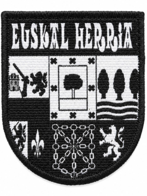 Parche Textil Bordado Escudo Euskal Herria Negro - Vinilos Textiles