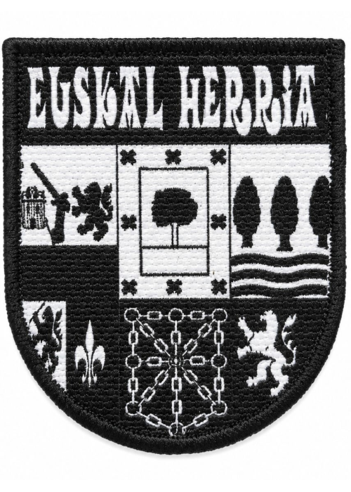Parche Textil Bordado Escudo Euskal Herria Negro - Vinilos Textiles