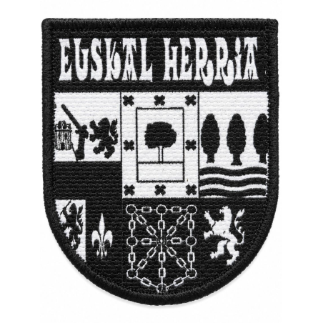 Parche Textil Bordado Escudo Euskal Herria Negro - Vinilos Textiles