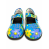 Zapato De Payaso Azul con flores Adulto - Complementos de circo
