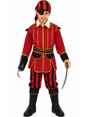 Disfraz De Pirata Rojo Infantil