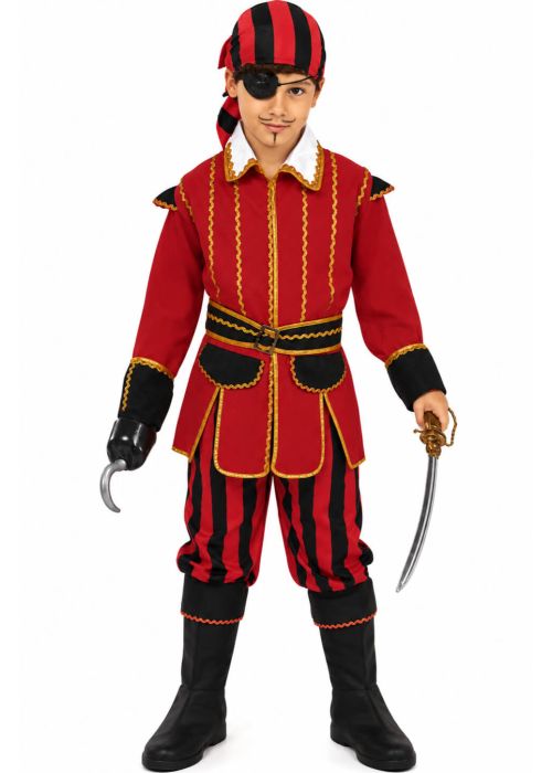 Disfraz De Pirata Rojo Infantil