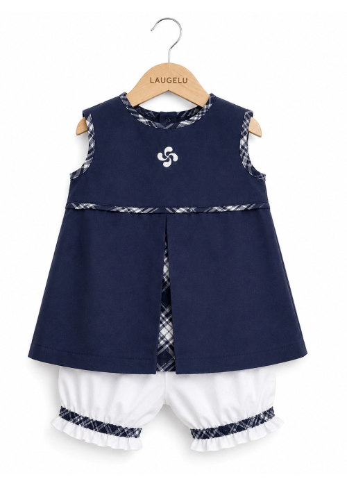 Vestido Arrantzale Con Lauburu Y Pololos Bebe - Conjuntos Bebe Niña