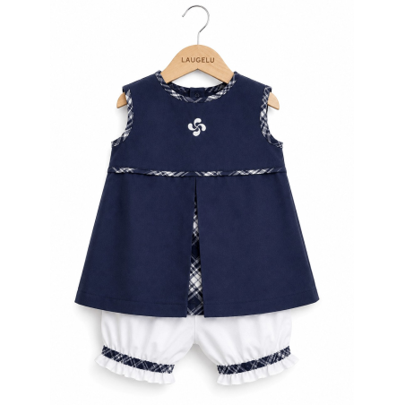 Vestido Arrantzale Con Lauburu Y Pololos Bebe - Conjuntos Bebe Niña